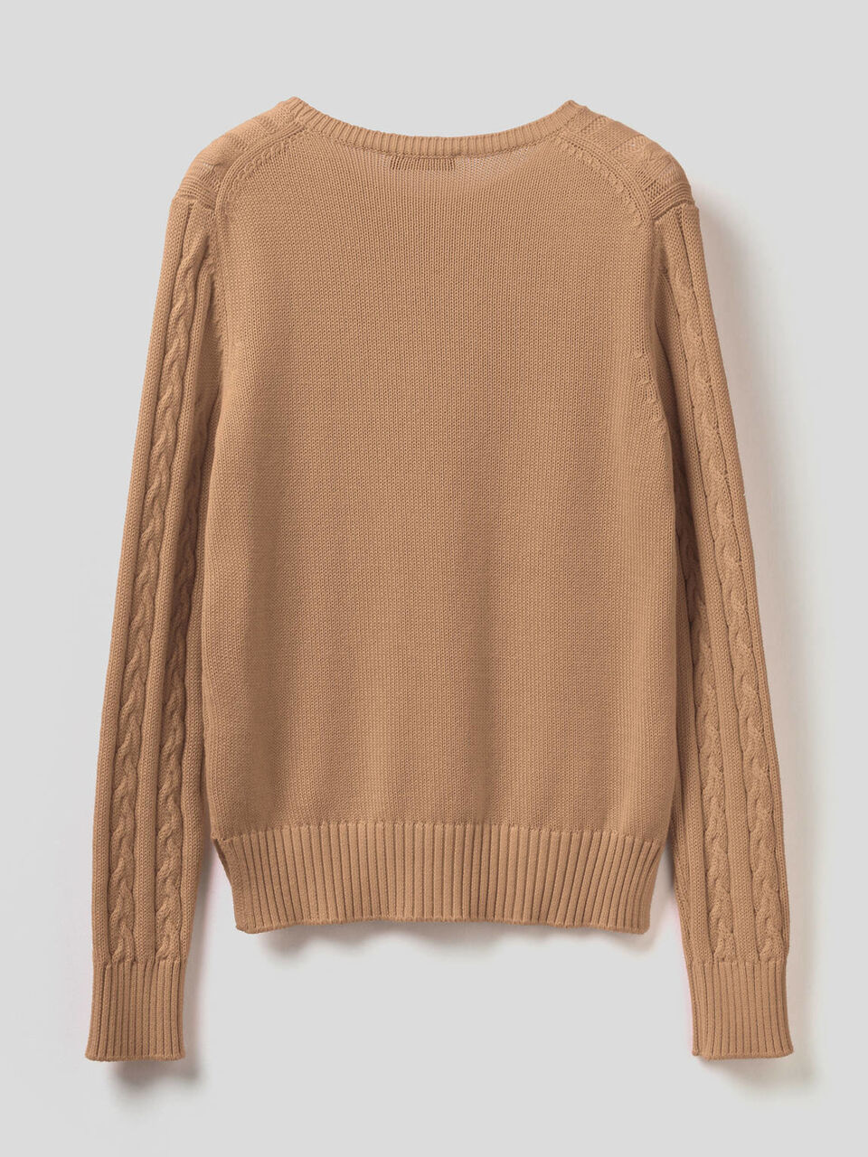 Maglia in cotone con lavorazione a trecce image number 2