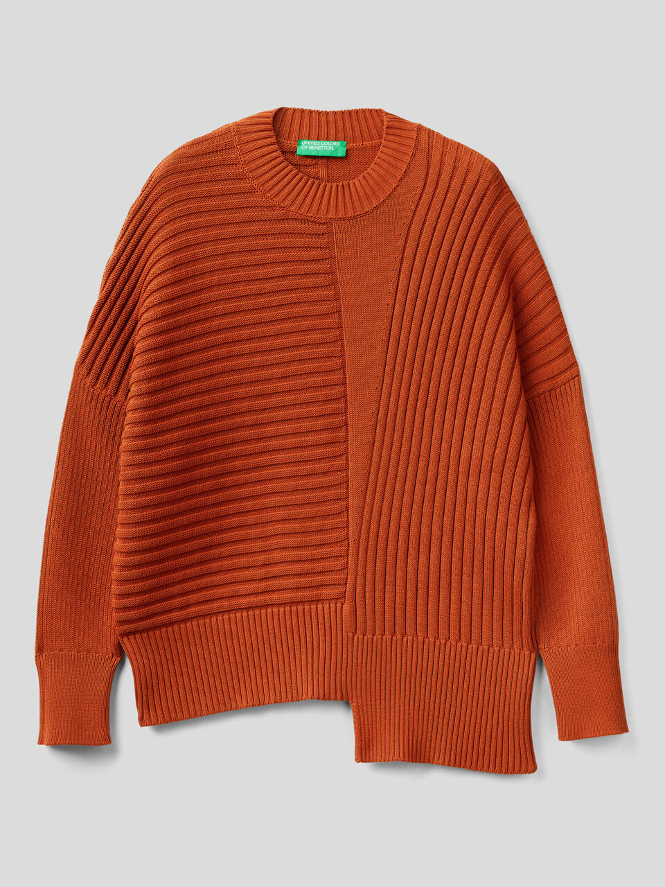 Maglione girocollo a coste image number 1