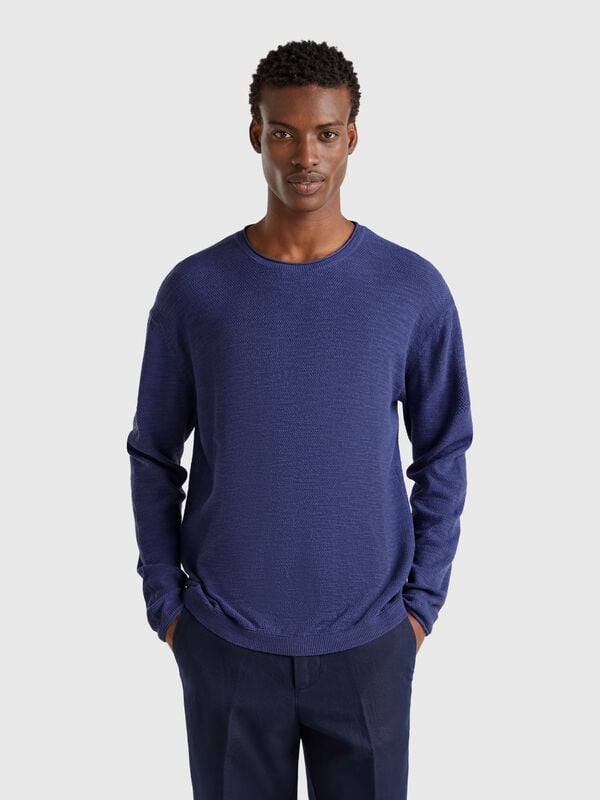 Maglia in misto lino e cotone Uomo