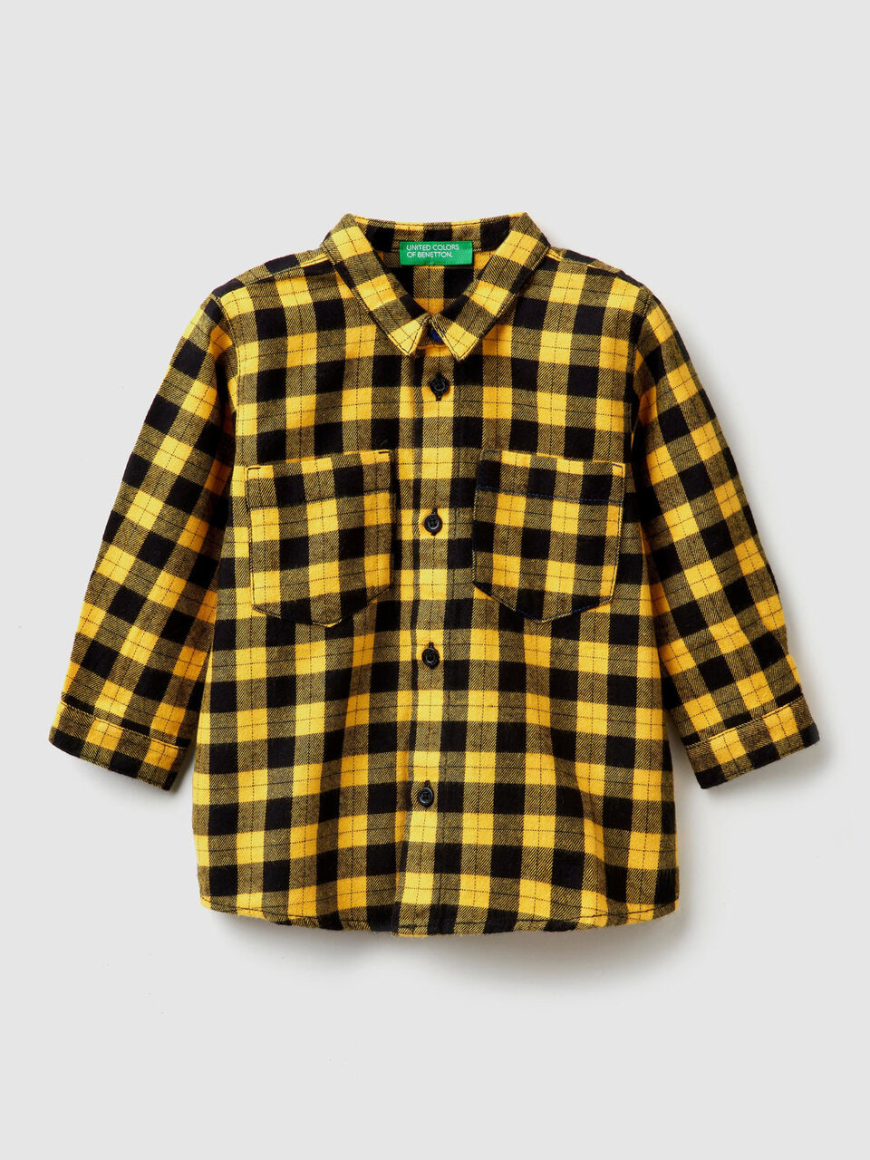 Camicia a quadri con stampa dietro image number 1