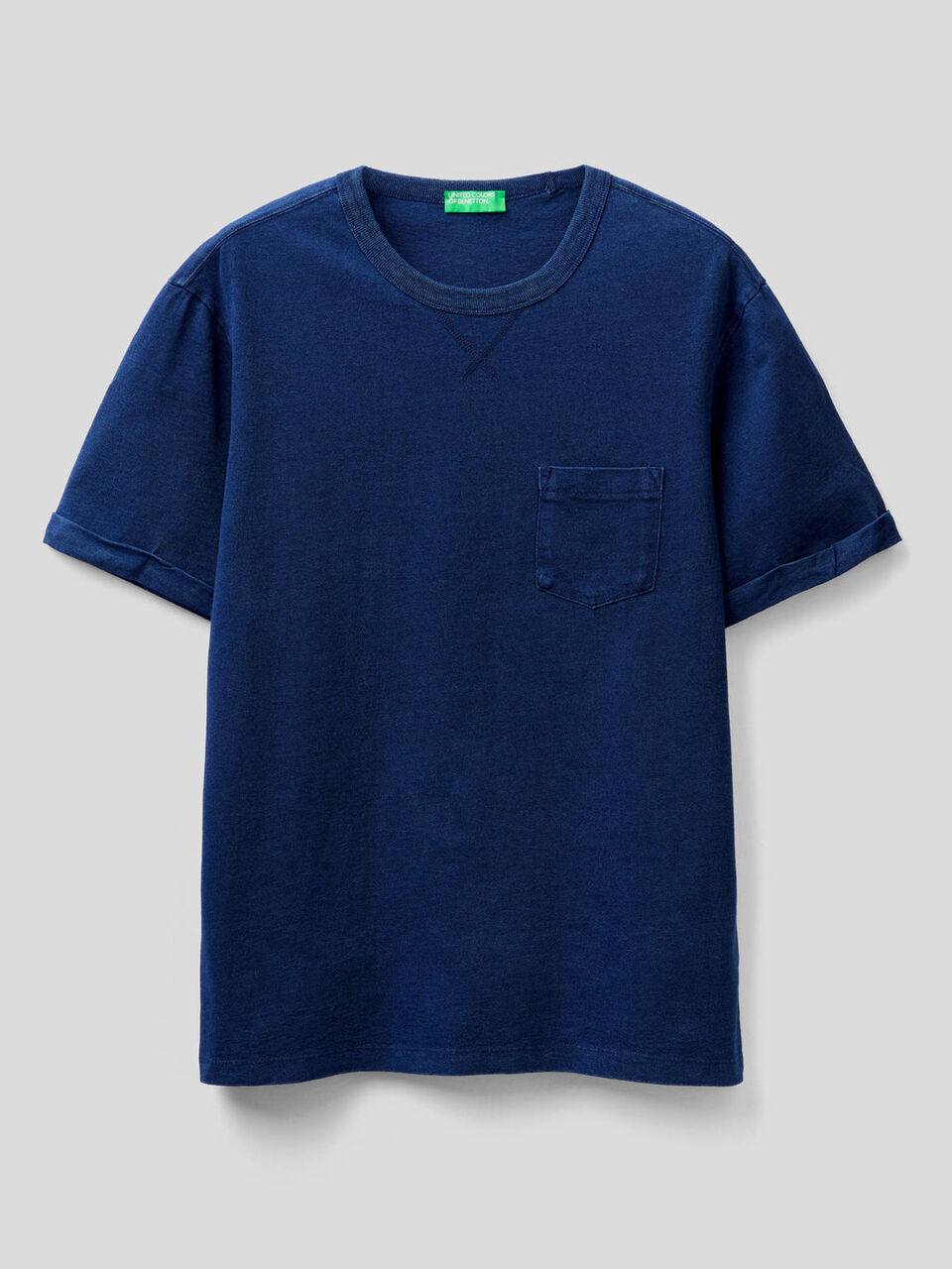 T-shirt 100% cotone con effetto vissuto image number 1