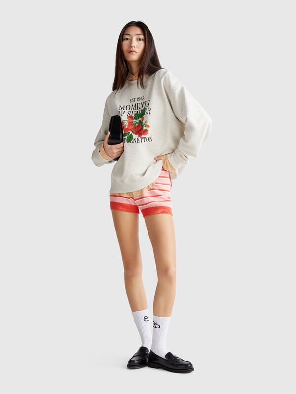 Shorts in maglia a righe Donna