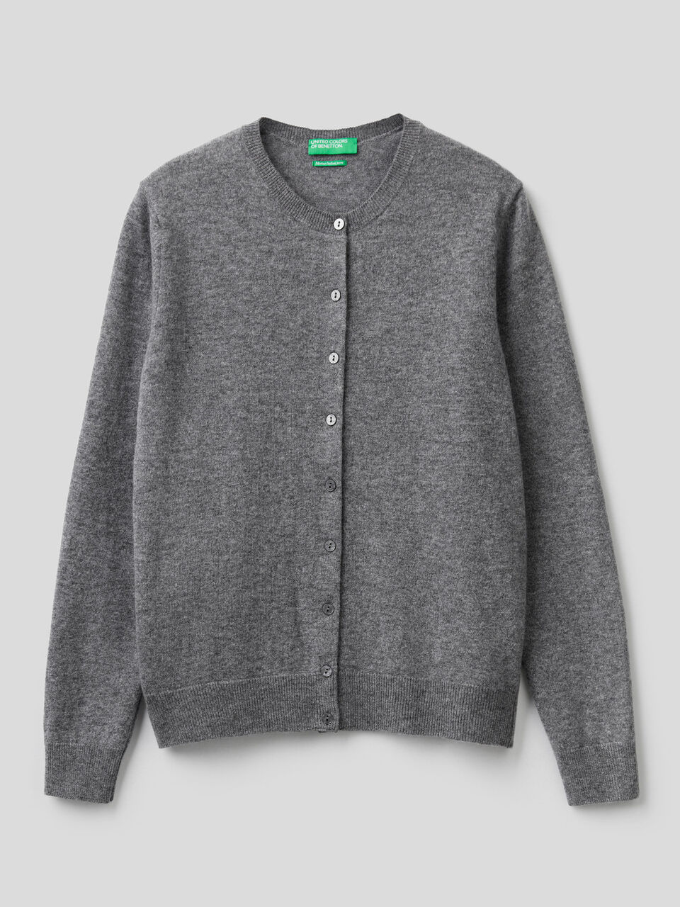 Cardigan girocollo in pura lana vergine image number 1