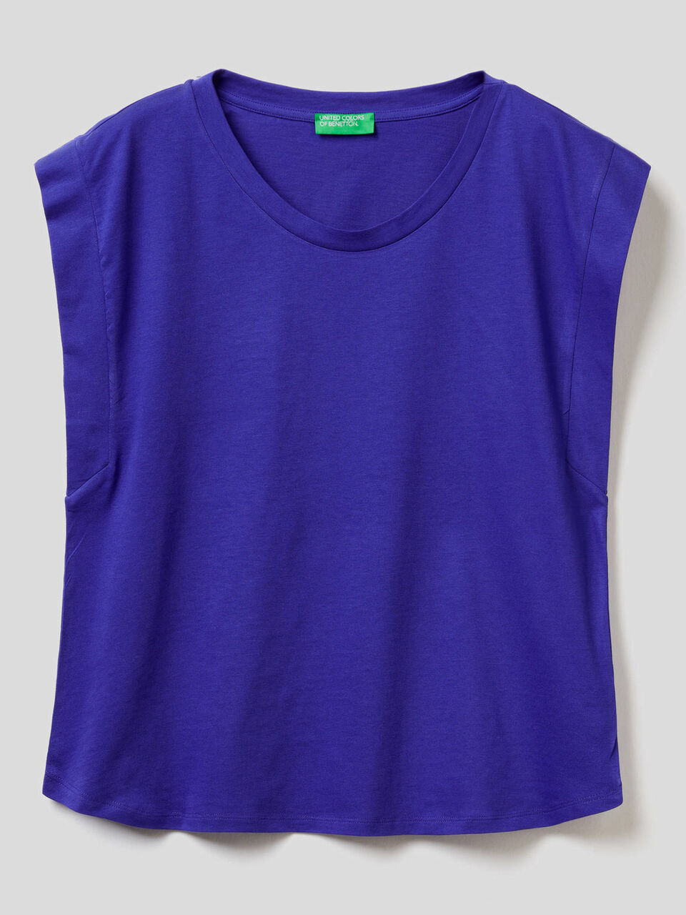 T-shirt in cotone con manica ad aletta image number 1