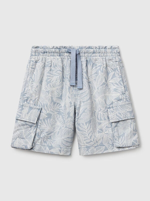 Bermuda cargo con stampa tropicale Bambino