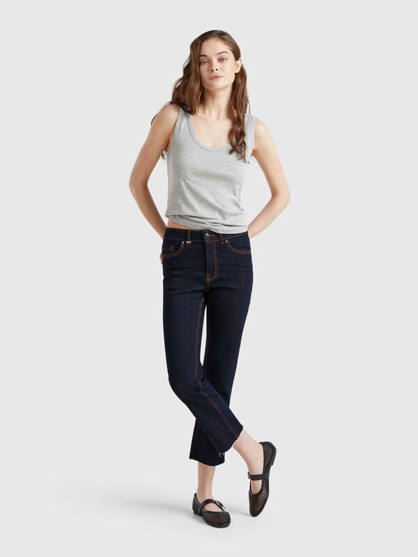 Jeans cropped in cotone  Donna