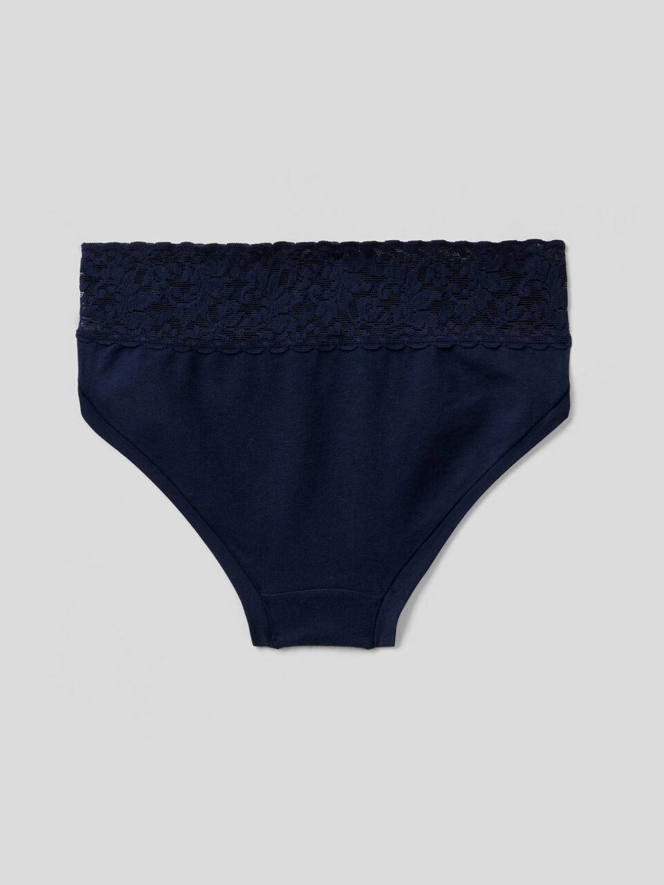 Slip con pizzo in cotone elasticizzato image number 2