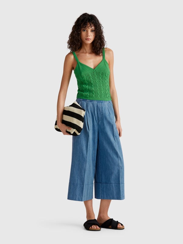 Jeans ampi con risvolto Donna