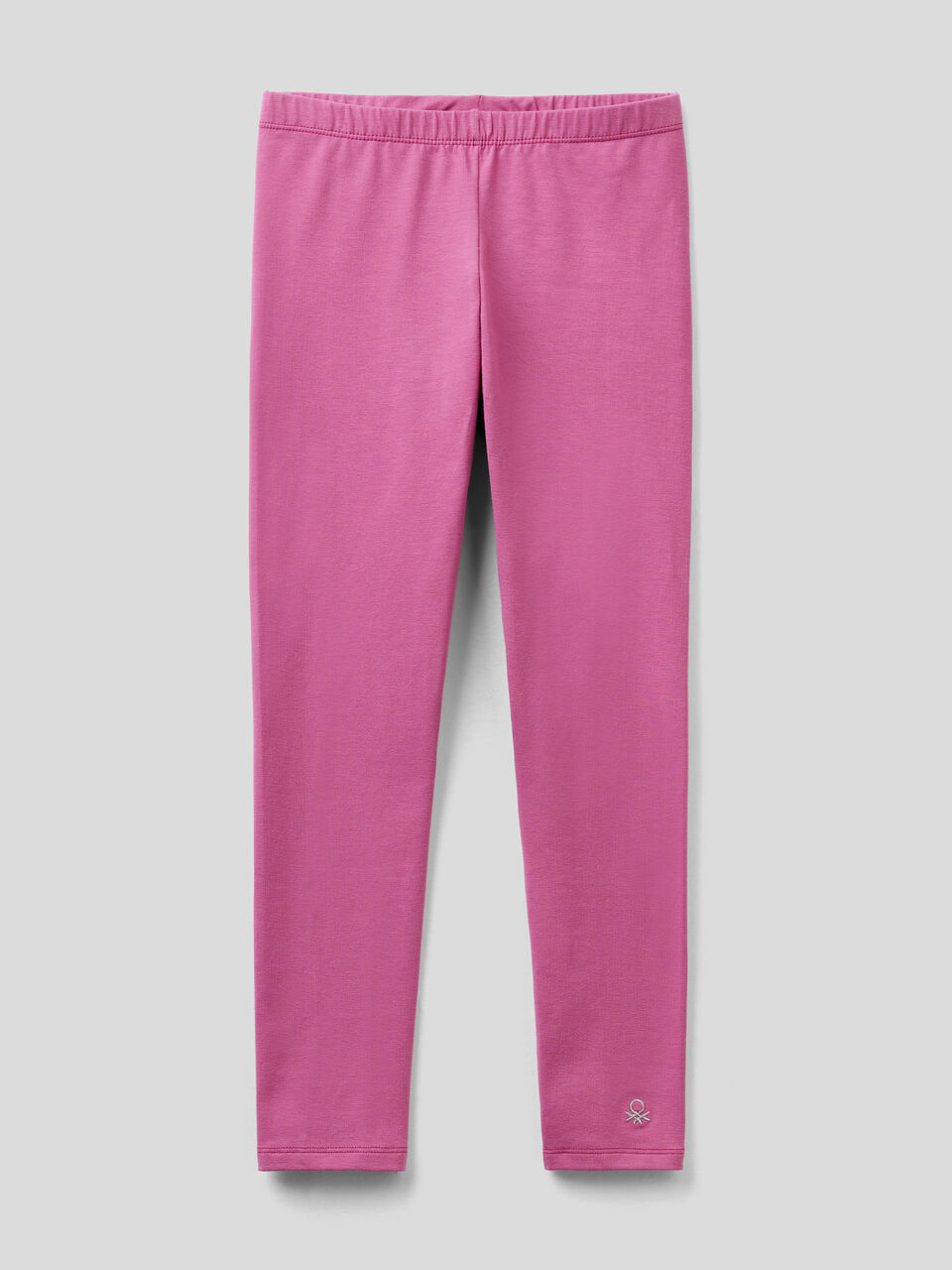 Leggings in cotone stretch con logo image number 1