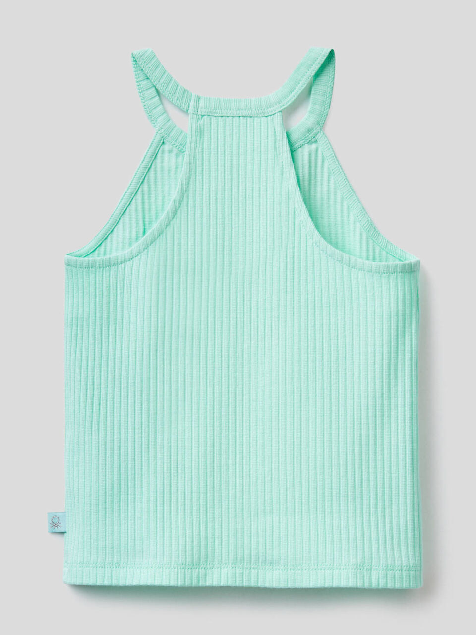 Top smanicato in cotone stretch image number 2
