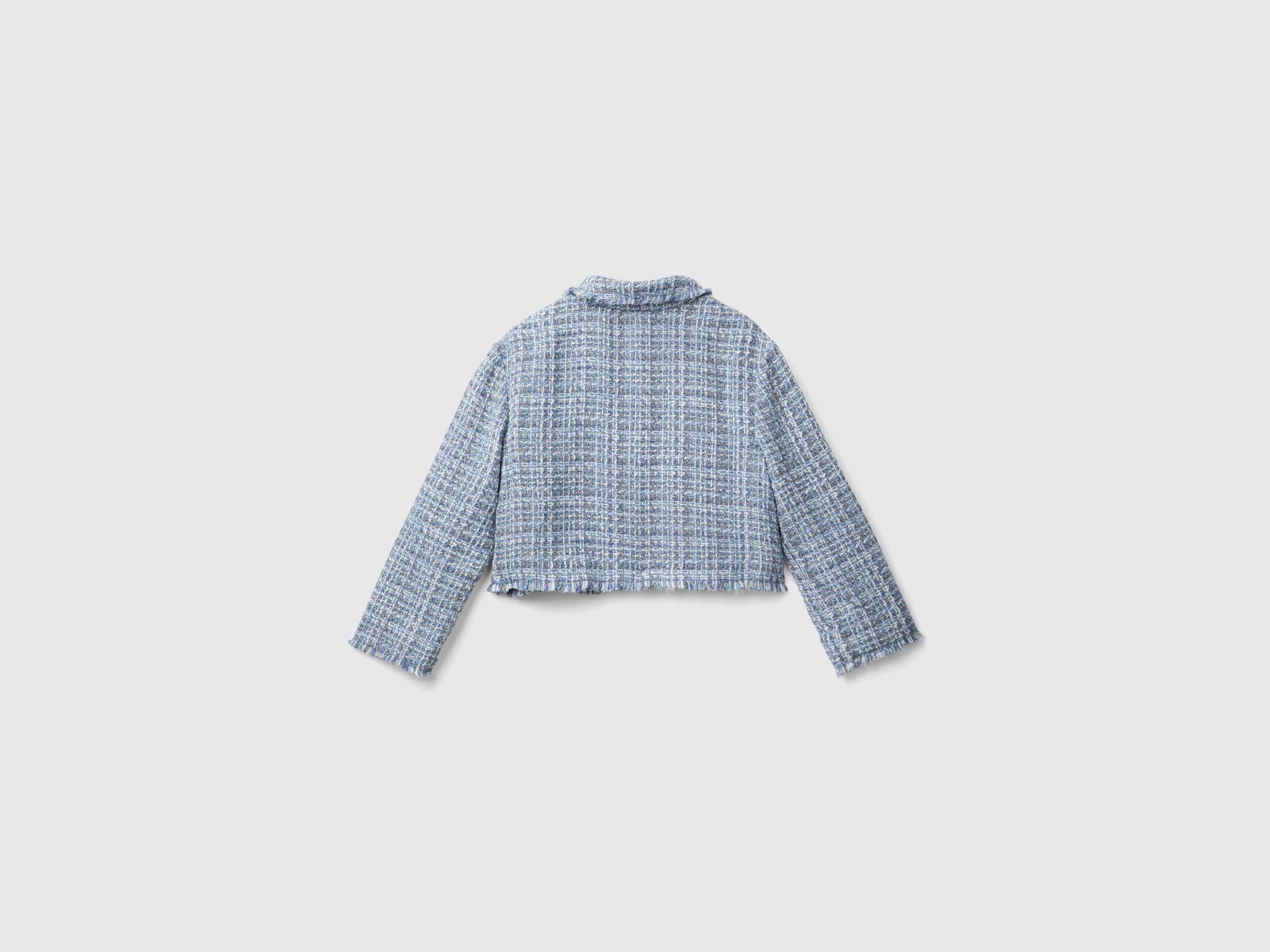 Giacca boxy fit in tweed Multi color Benetton