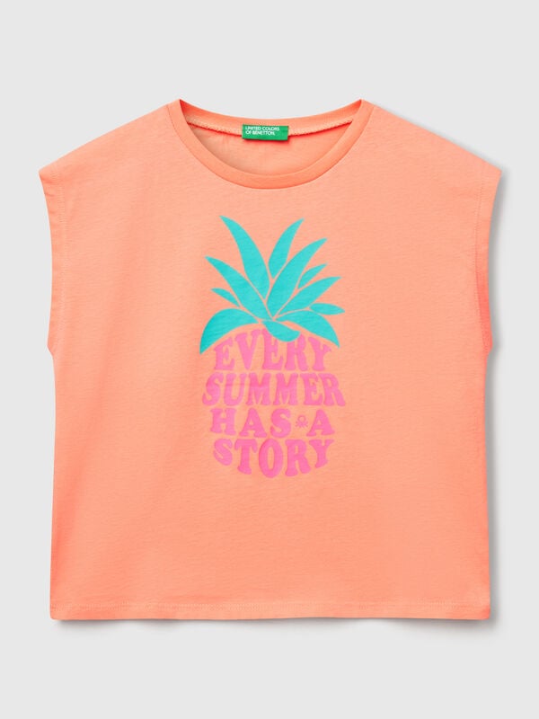 T-shirt con stampa fluo Bambina