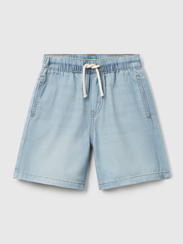 Bermuda in chambray con coulisse Bambino