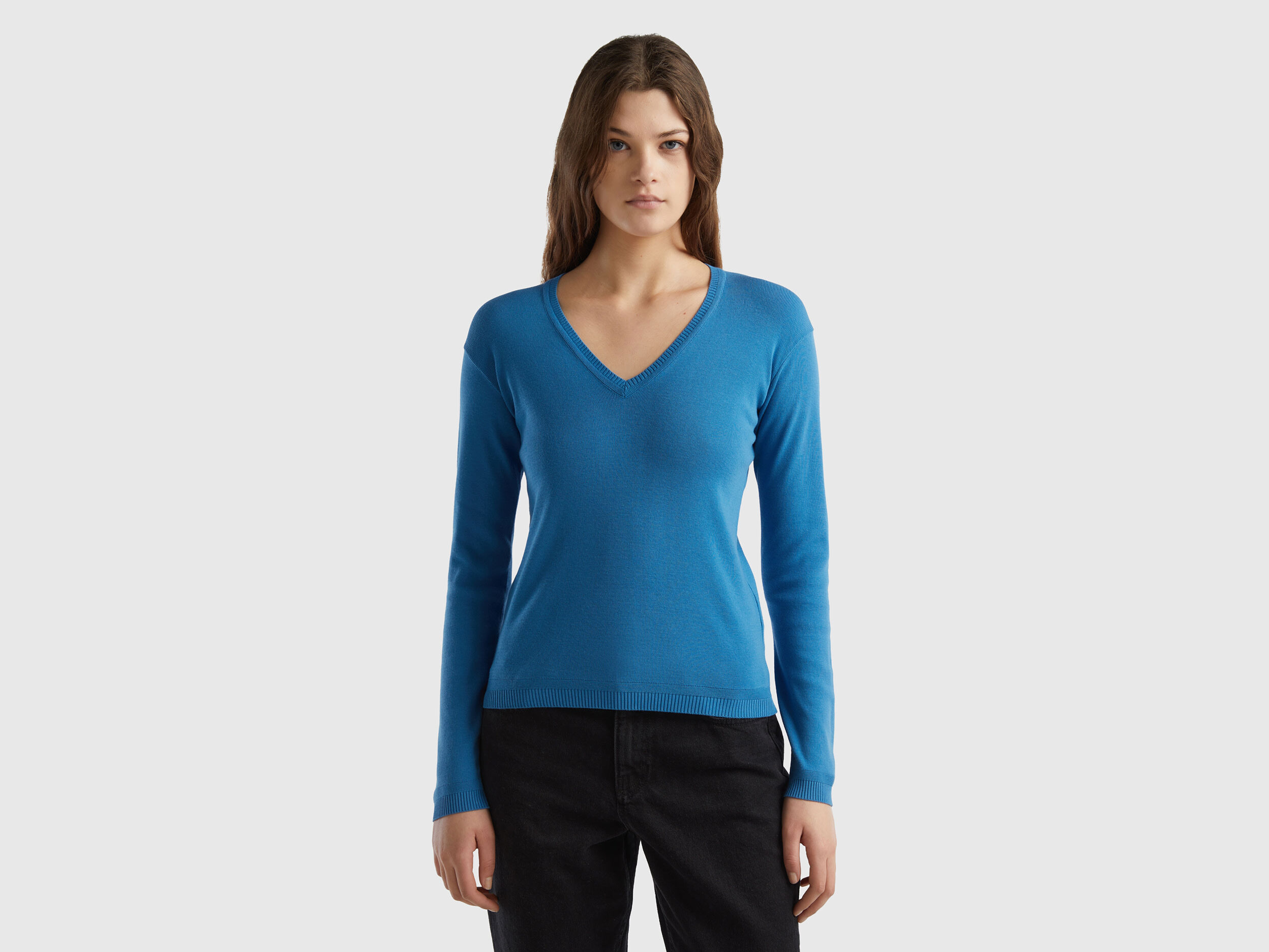 Maglie di cotone deals manica lunga benetton