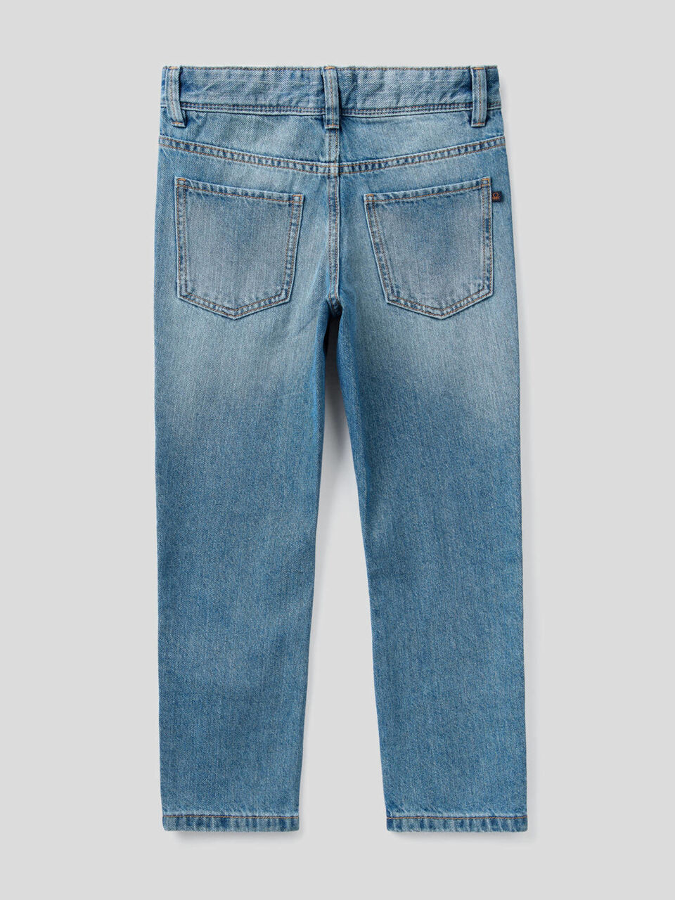 Jeans straight leg in denim 100% cotone image number 2