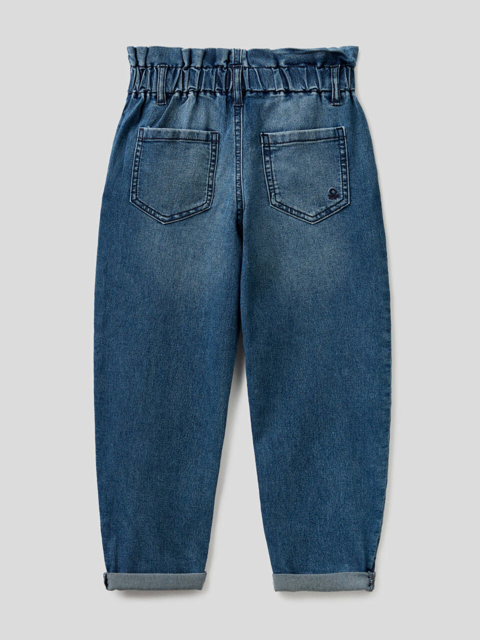 Jeans baggy con vita arricciata image number 2