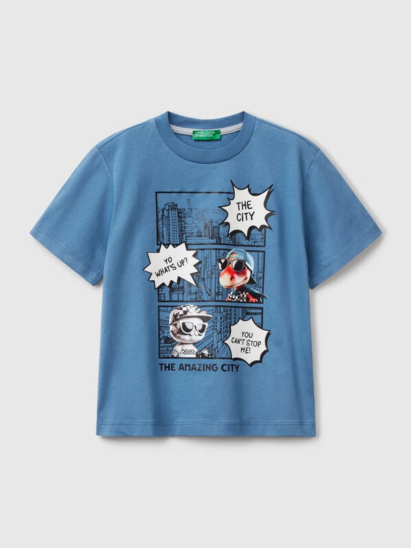 T-shirt girocollo con stampa Bambino