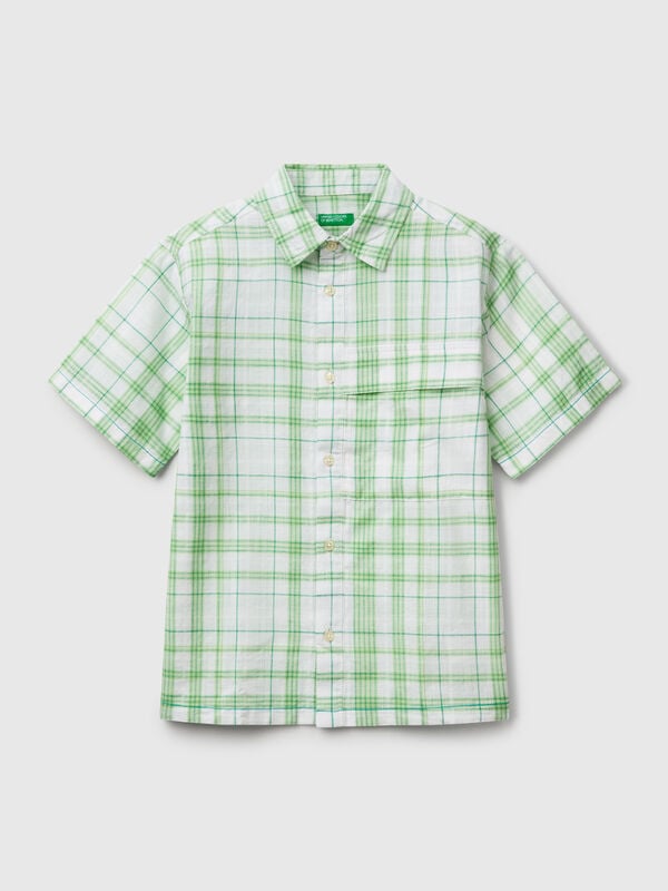 Camicia over fit a quadri Bambino