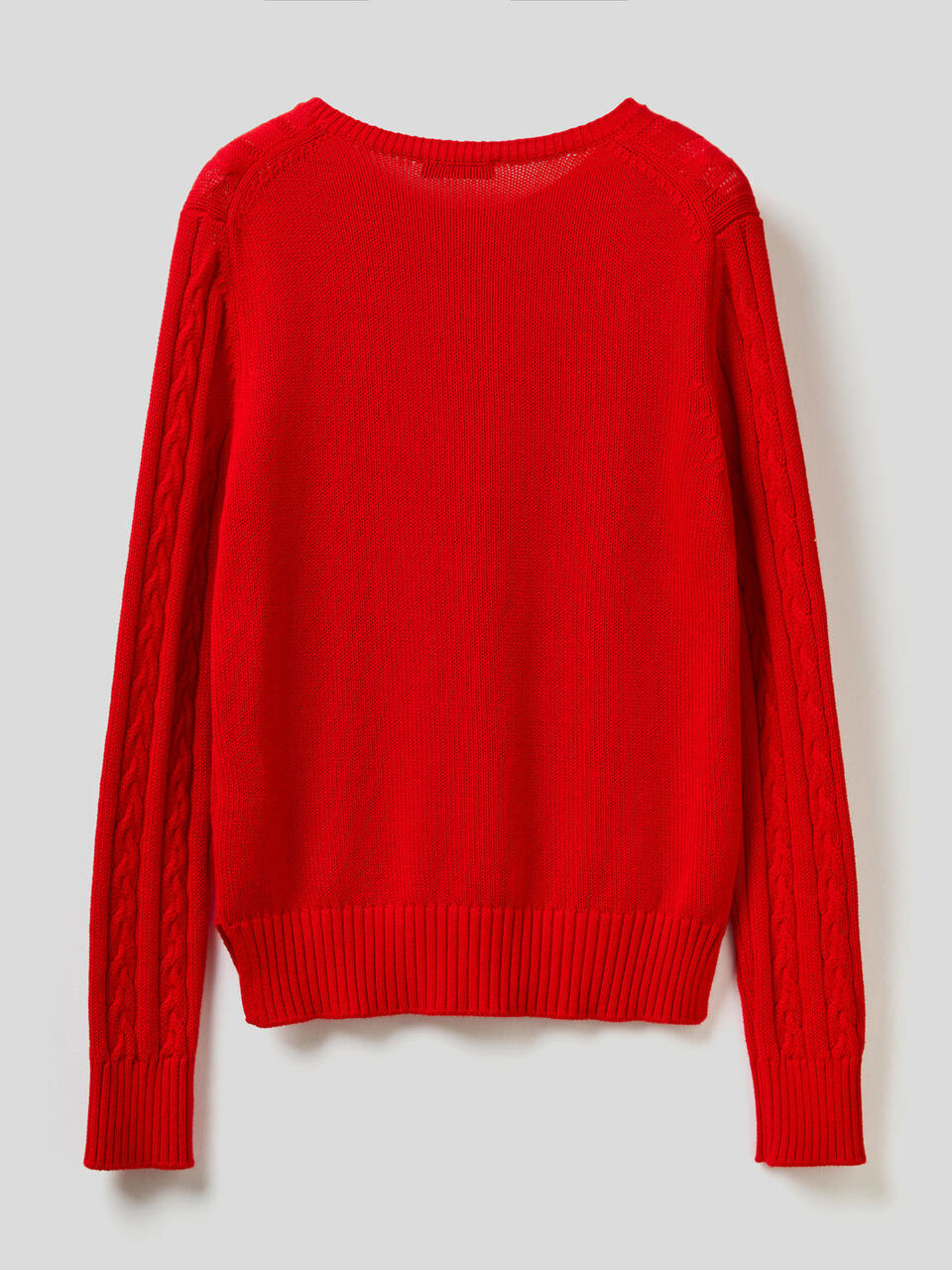 Maglia in cotone con lavorazione a trecce image number 2