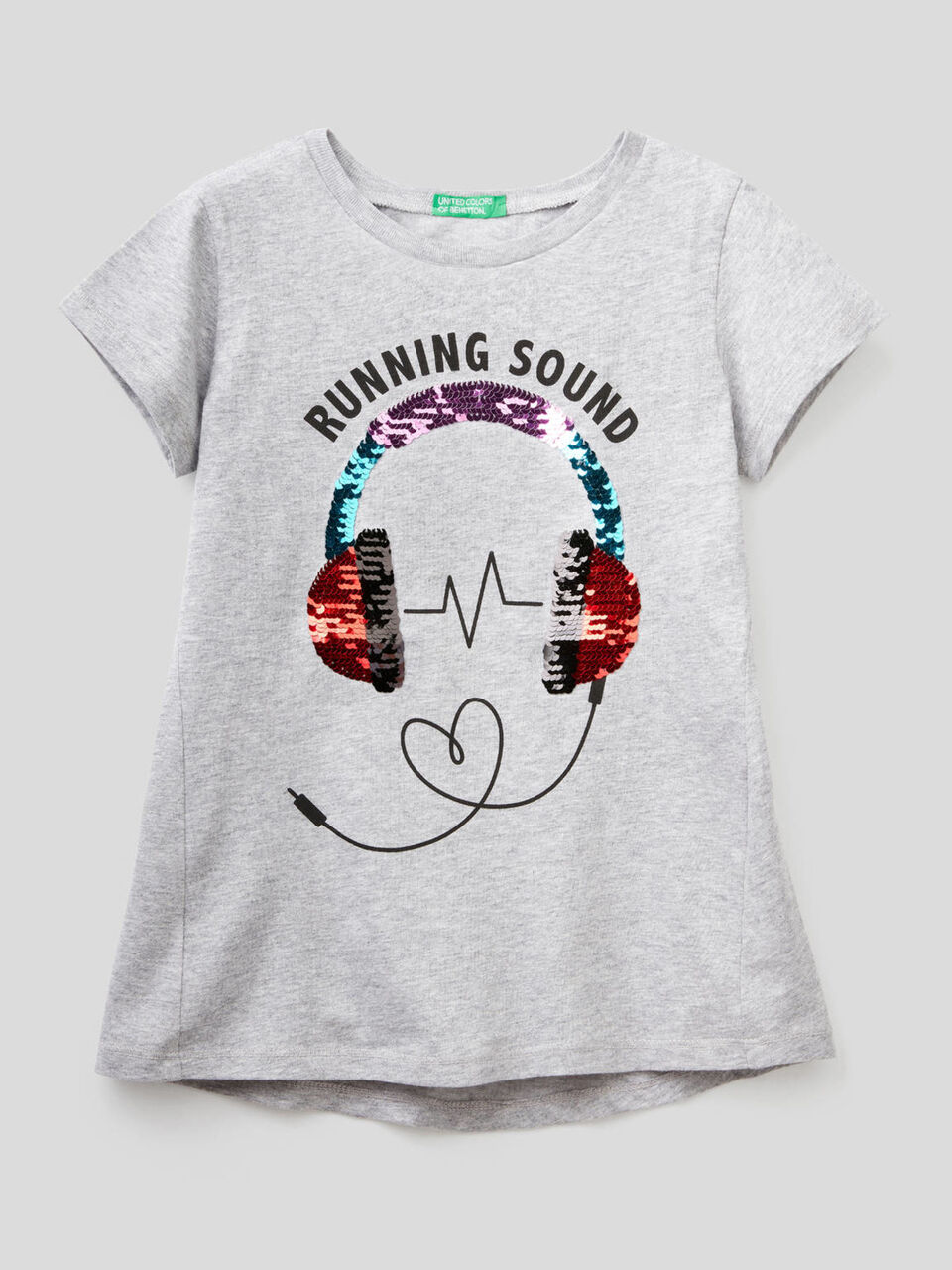 T-shirt in cotone con paillettes image number 1