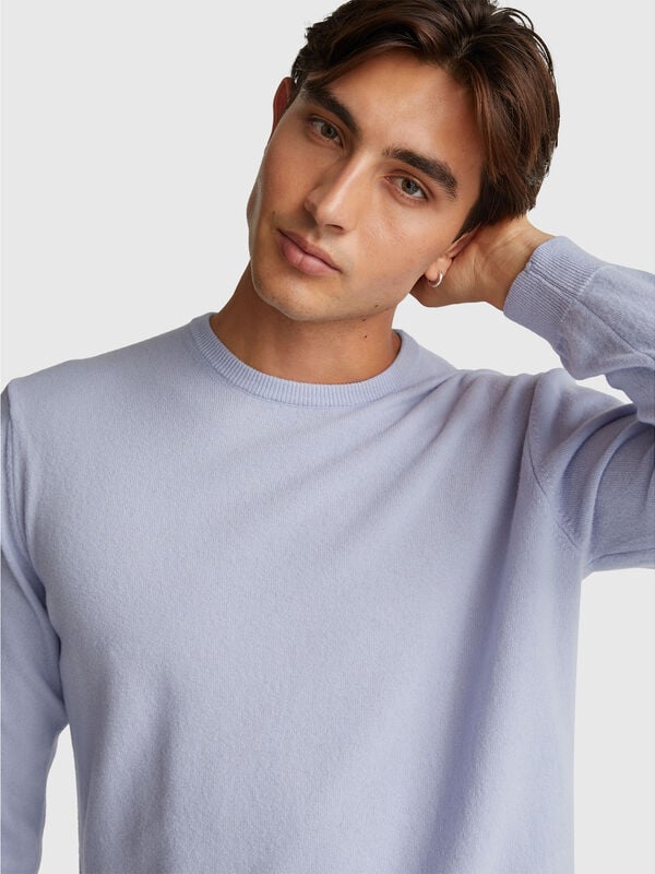 Maglia girocollo carta da zucchero in pura lana Merino Uomo
