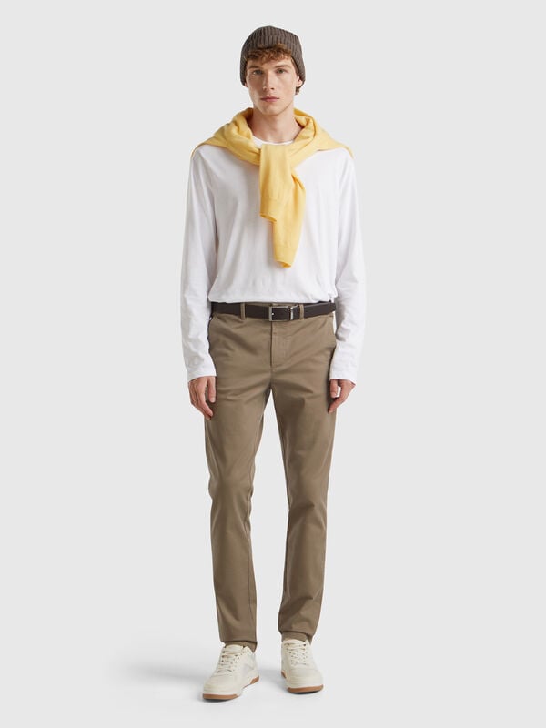 Chino slim fit in cotone stretch Uomo