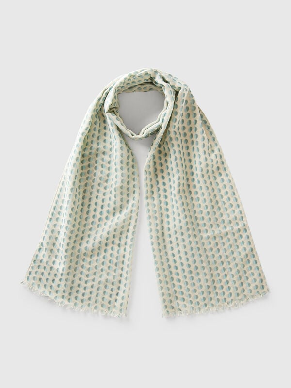 Sciarpa a pois verdi e blu Donna