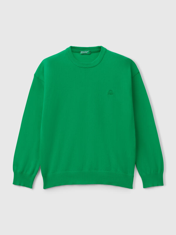 Maglioncino in puro cotone con logo Bambino