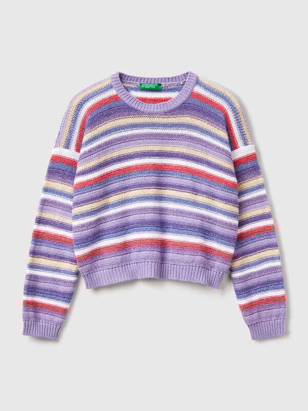 Maglia a righe multicolor con lurex Bambina