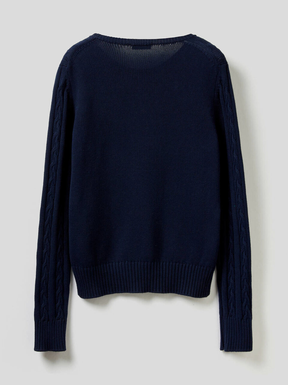 Maglia in cotone con lavorazione a trecce image number 2