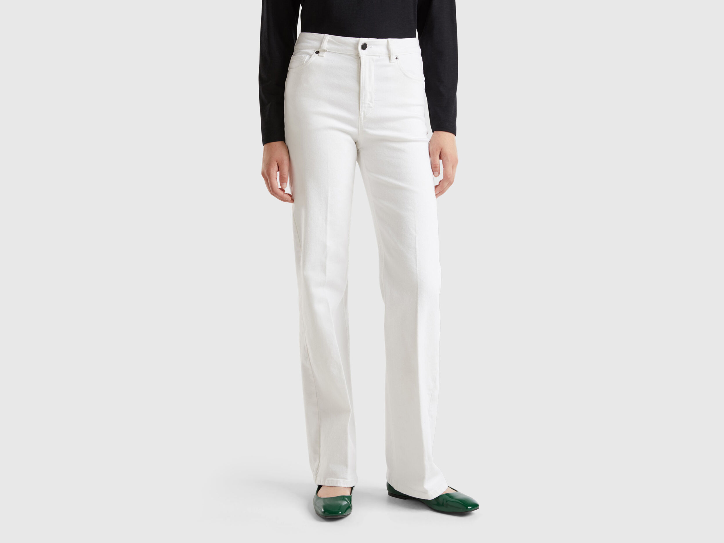 Jeans flare stretch Bianco Benetton