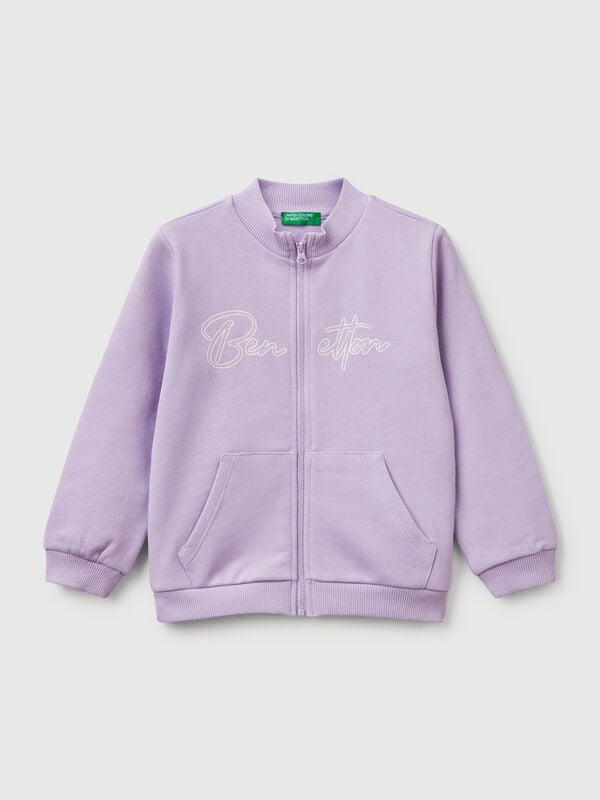 Felpa con zip in cotone  Bambina