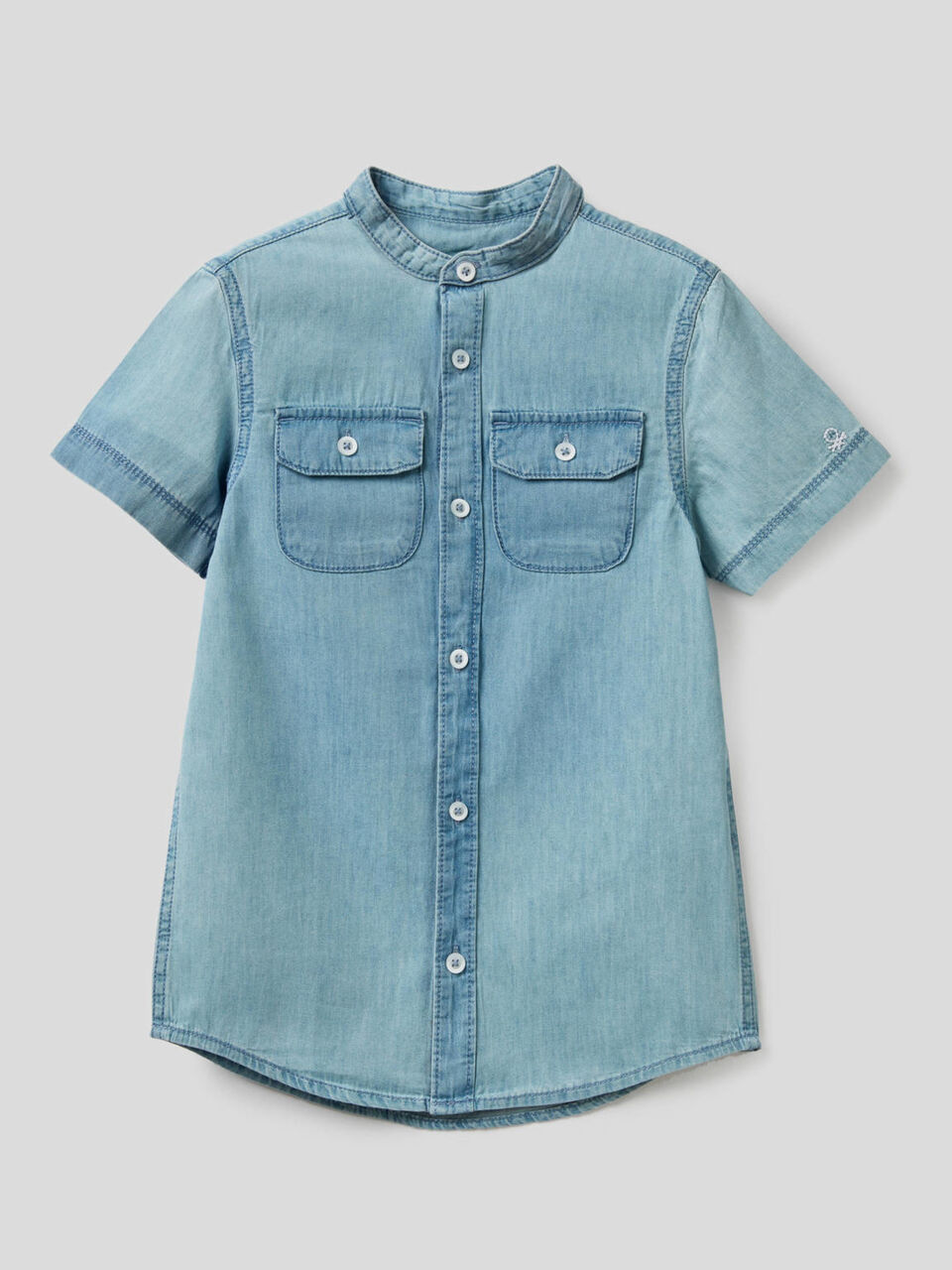 Camicia in denim 100% cotone image number 1