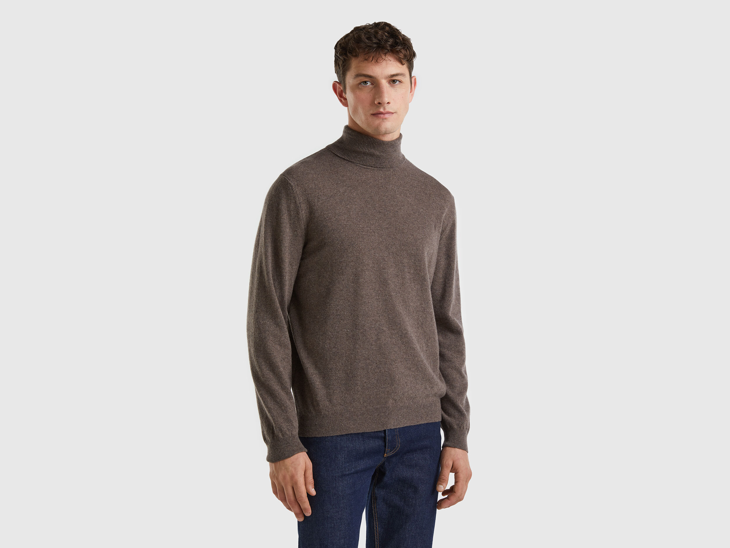 Dolcevita marrone in pura lana Merino Marrone Uomo Benetton