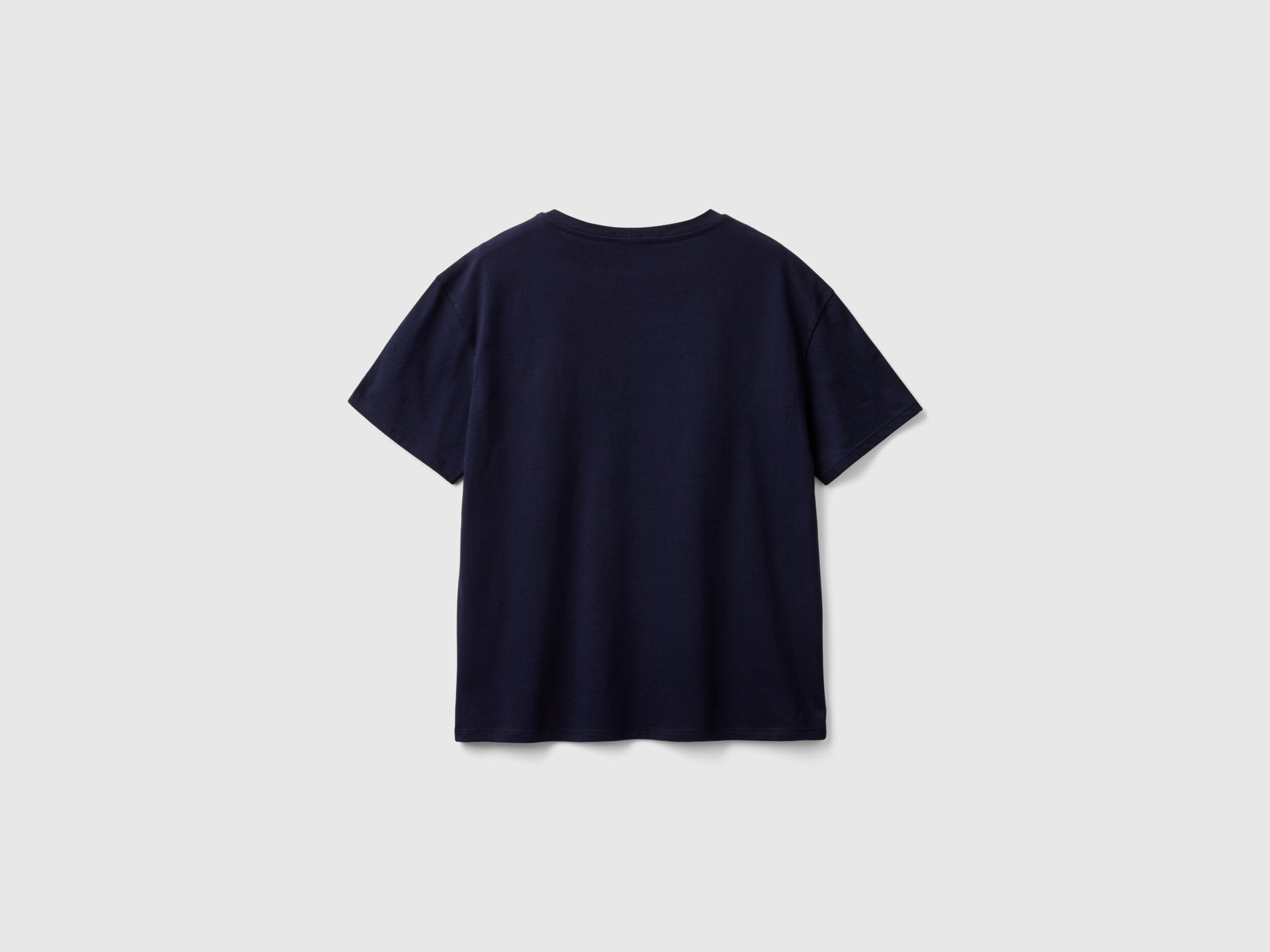 Maglietta manica corta 100 cotone Blu Scuro Benetton