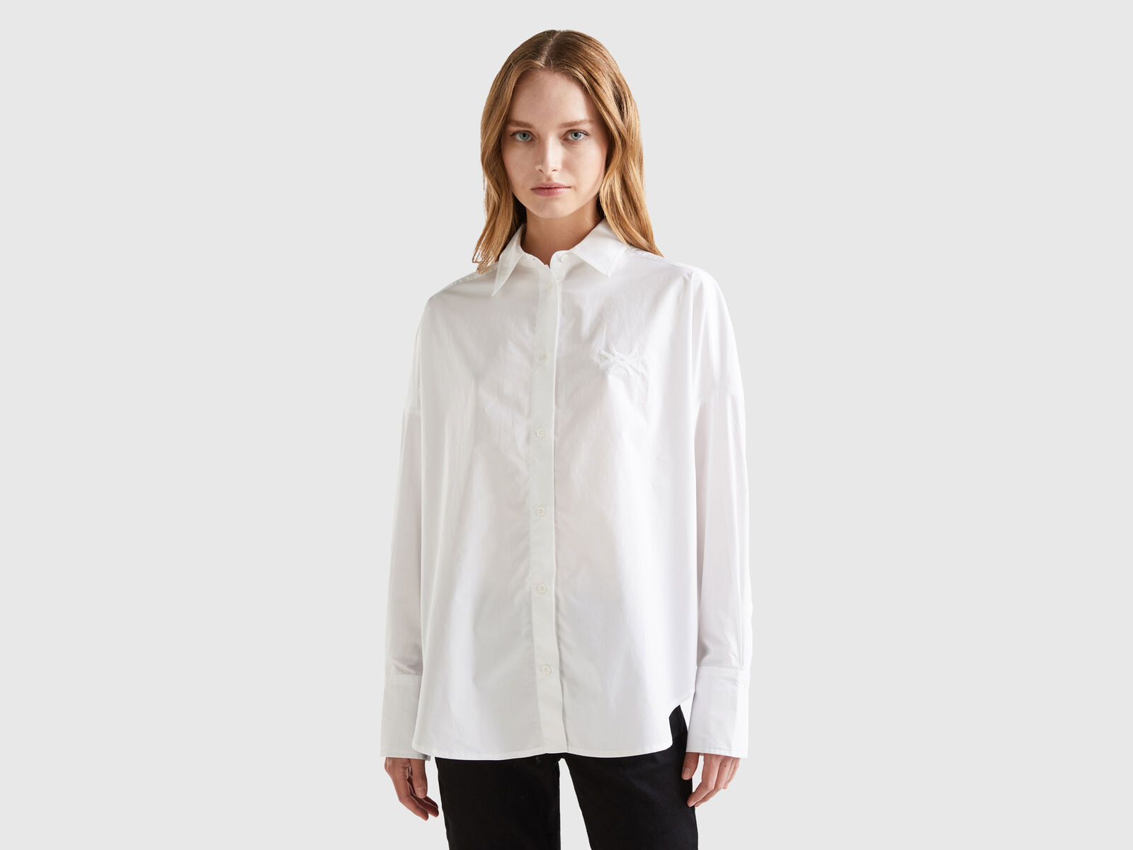 Camicia oversize 100% cotone Bianco Donna