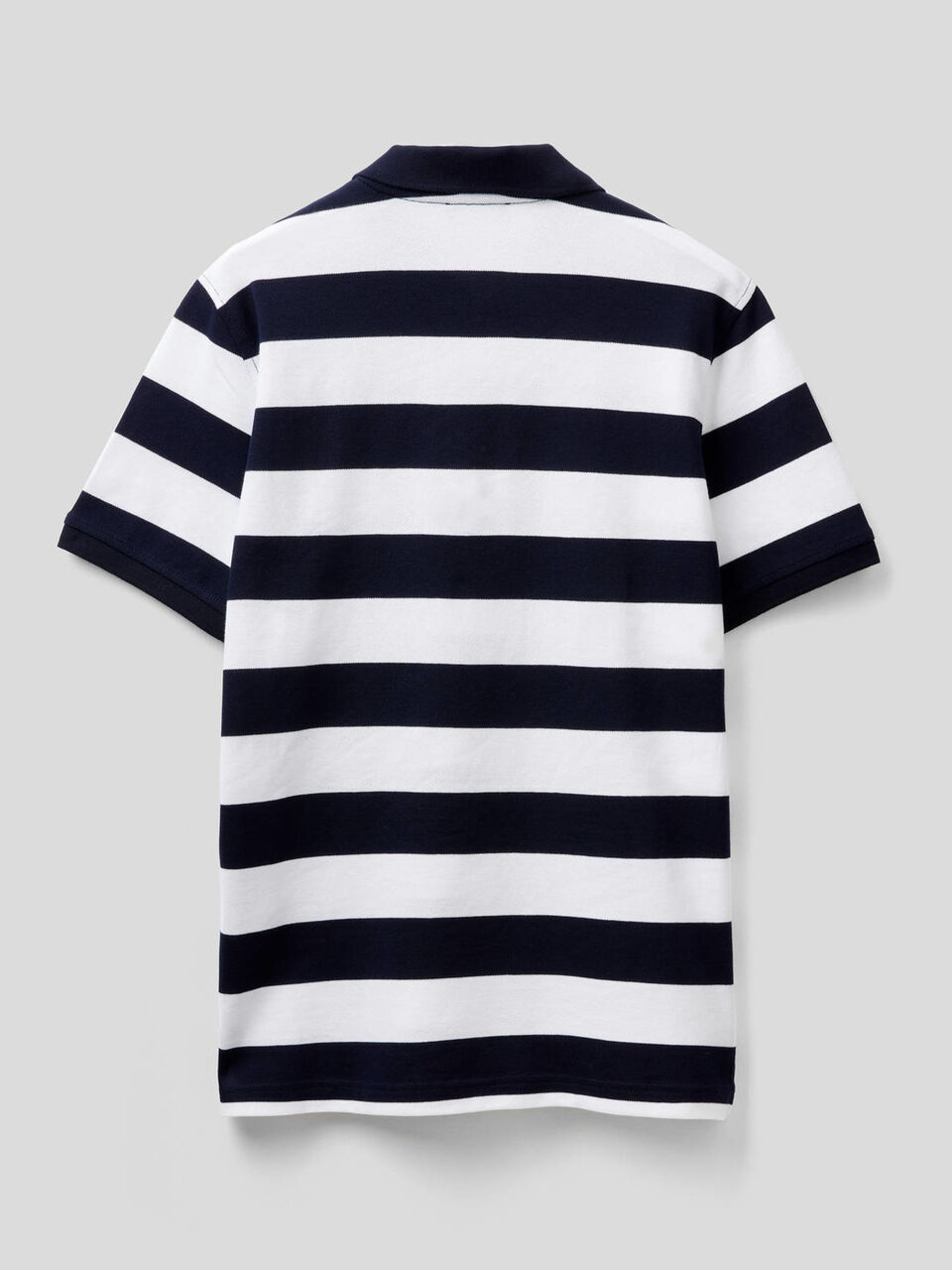 Polo a righe in cotone stretch image number 2