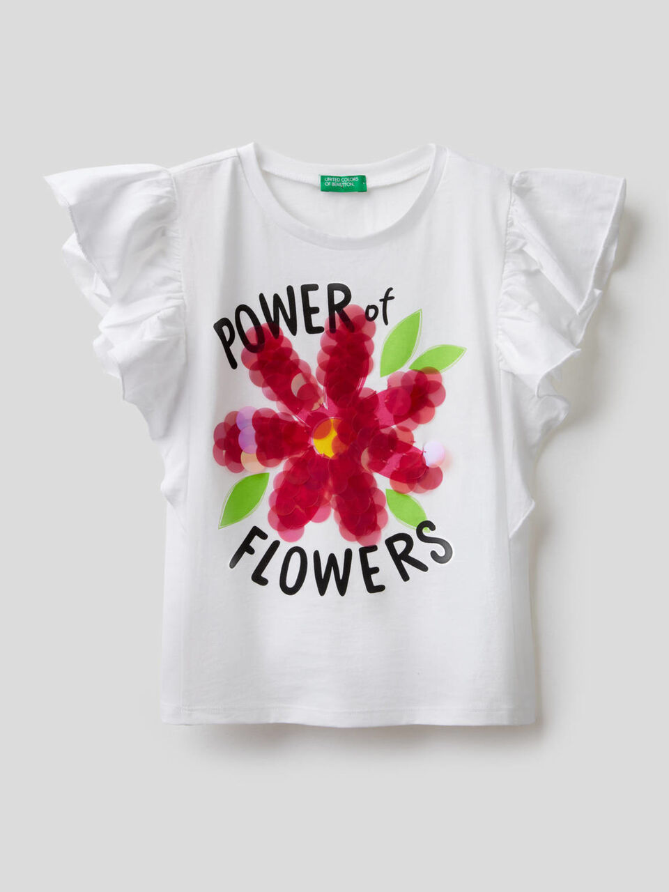 T-shirt con manica a volant image number 1