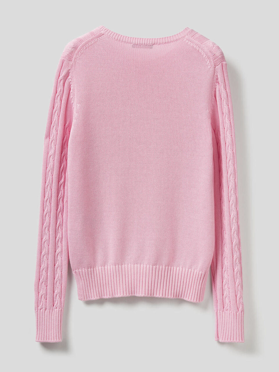 Maglia in cotone con lavorazione a trecce image number null