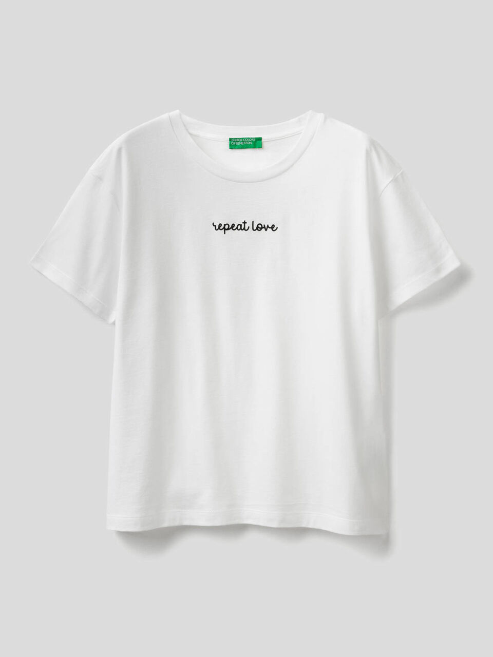 T-shirt 100% cotone con slogan stampato image number 1