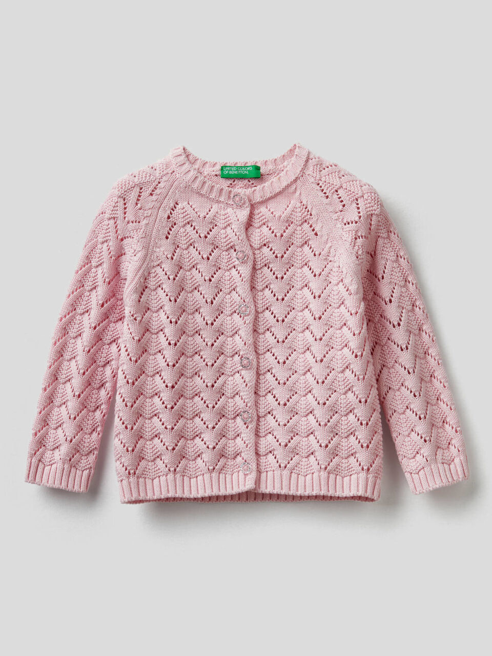 Cardigan lavorato in puro cotone image number 1