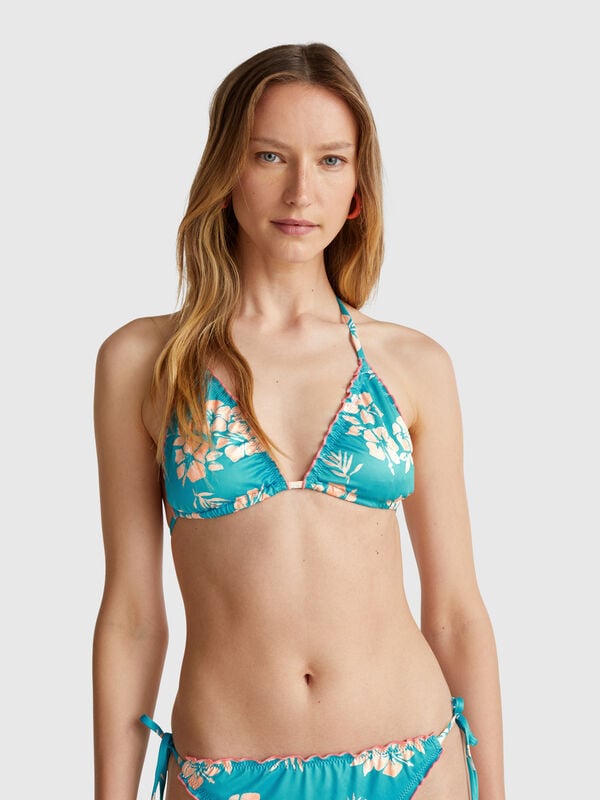 Triangolo mare imbottito con stampa fiori Donna