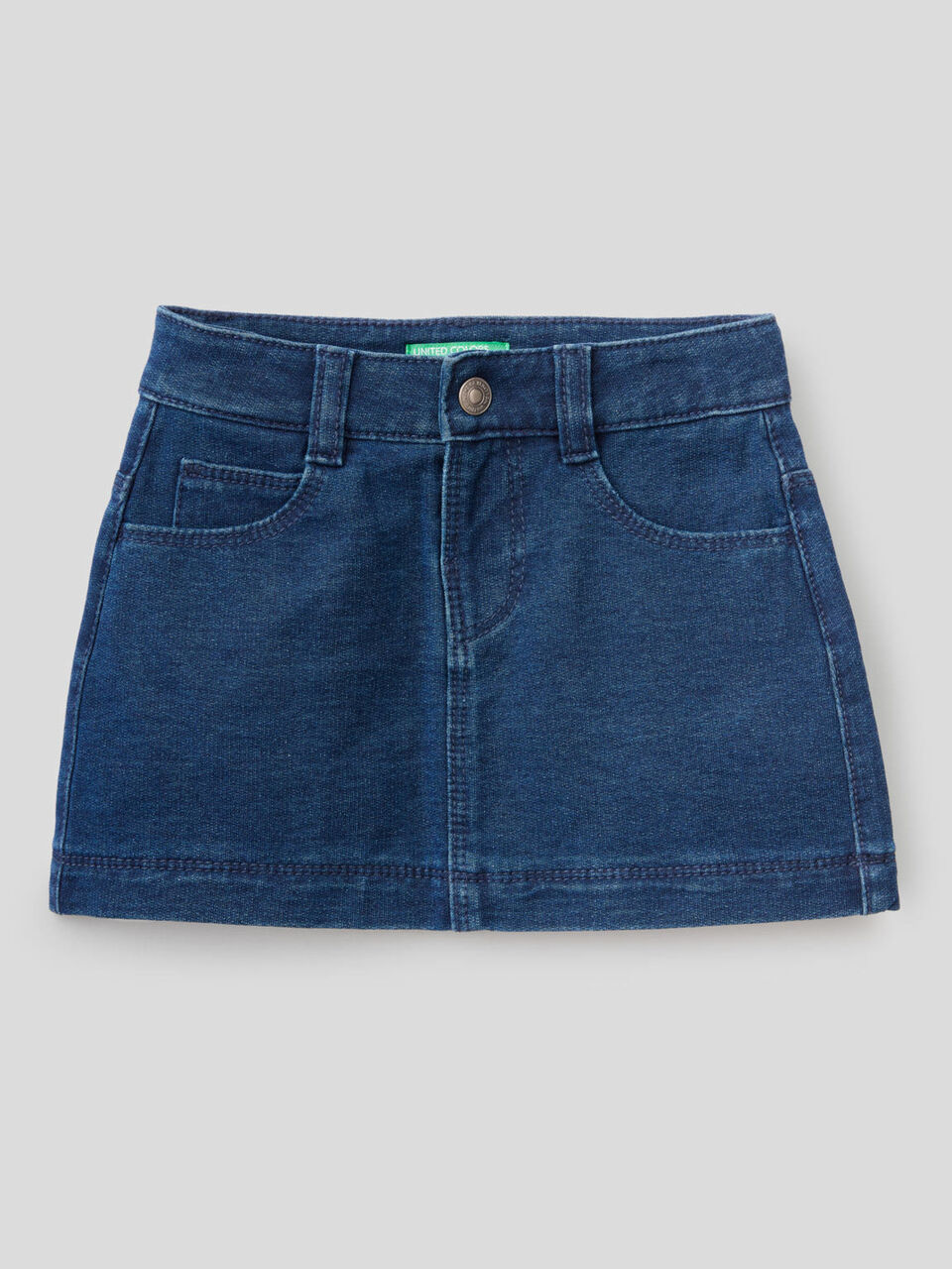 Minigonna in felpa effetto denim image number 1