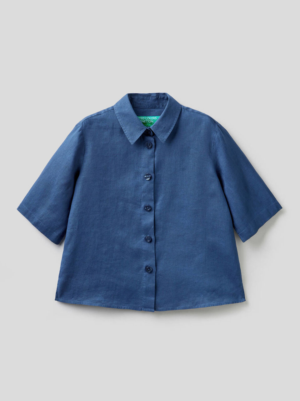 Camicia corta in puro lino image number 1