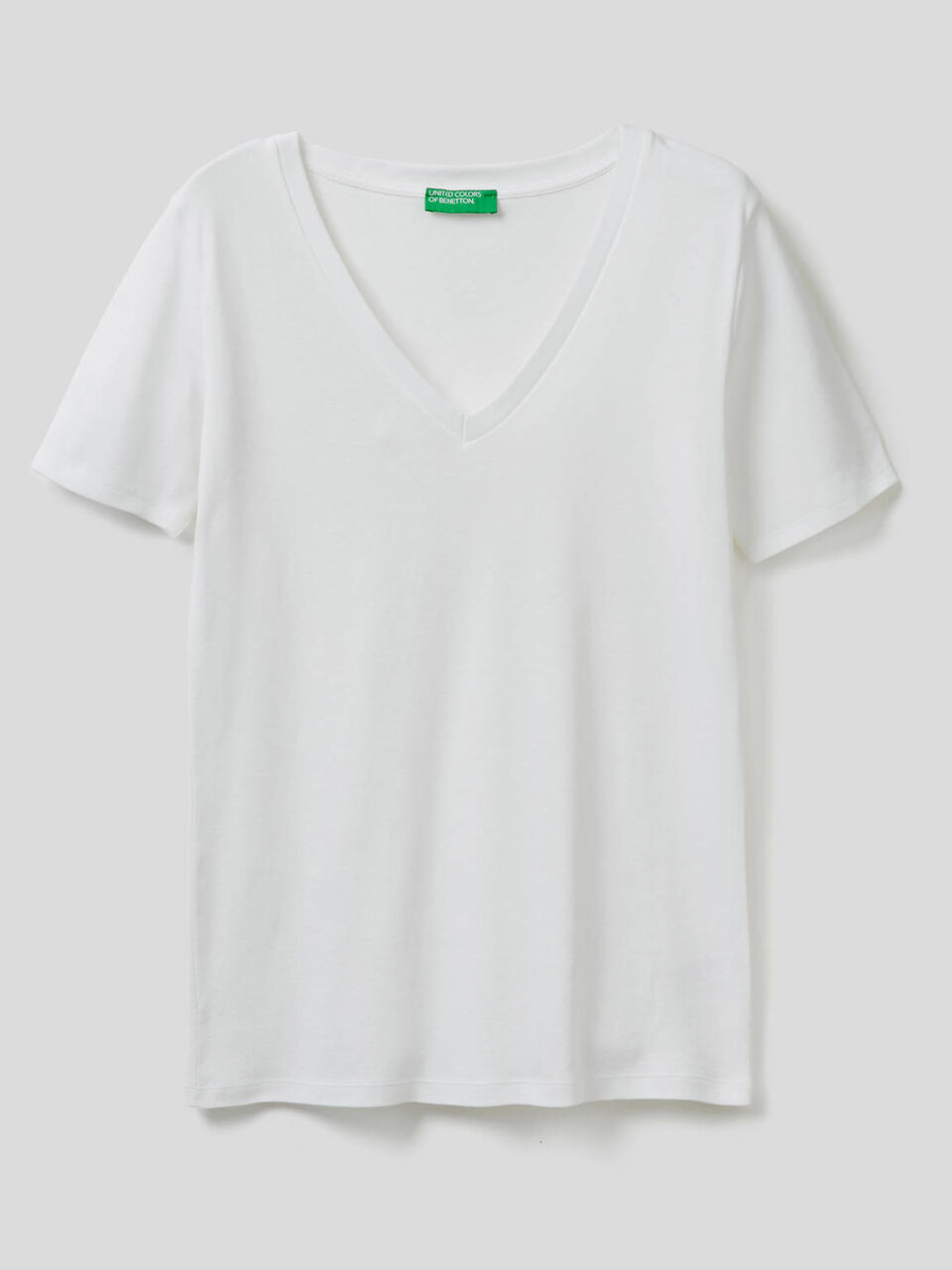T-shirt in puro cotone con scollo a V image number 1