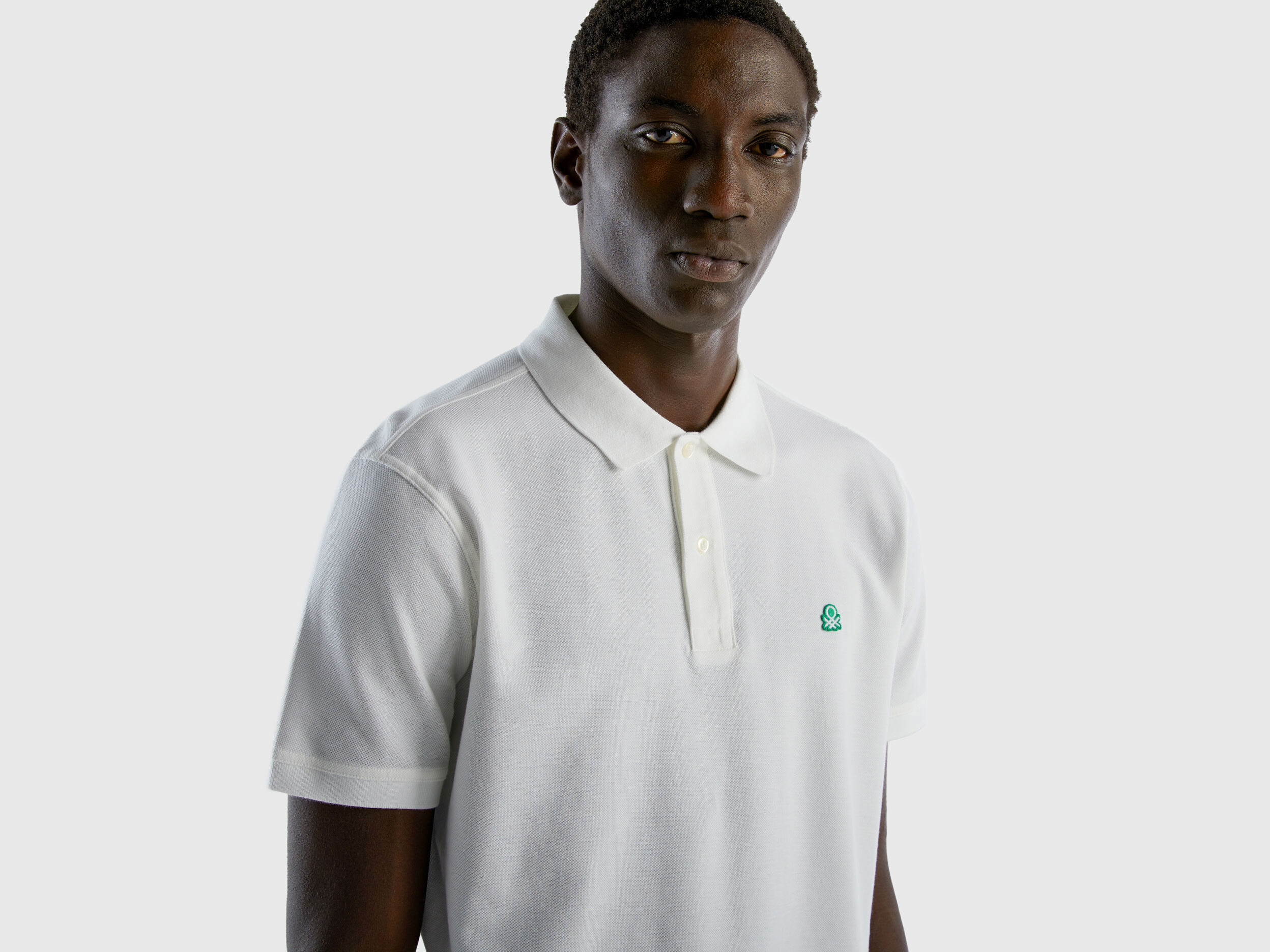 Polo bianca regular fit Bianco Uomo Benetton