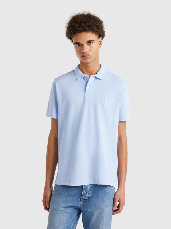 Polo regular fit celeste Uomo