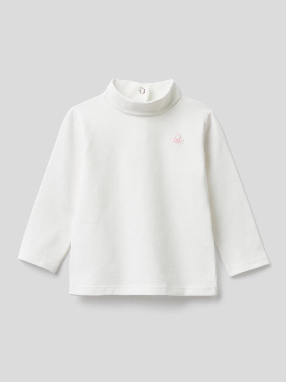 T-shirt in cotone stretch con collo alto image number 1
