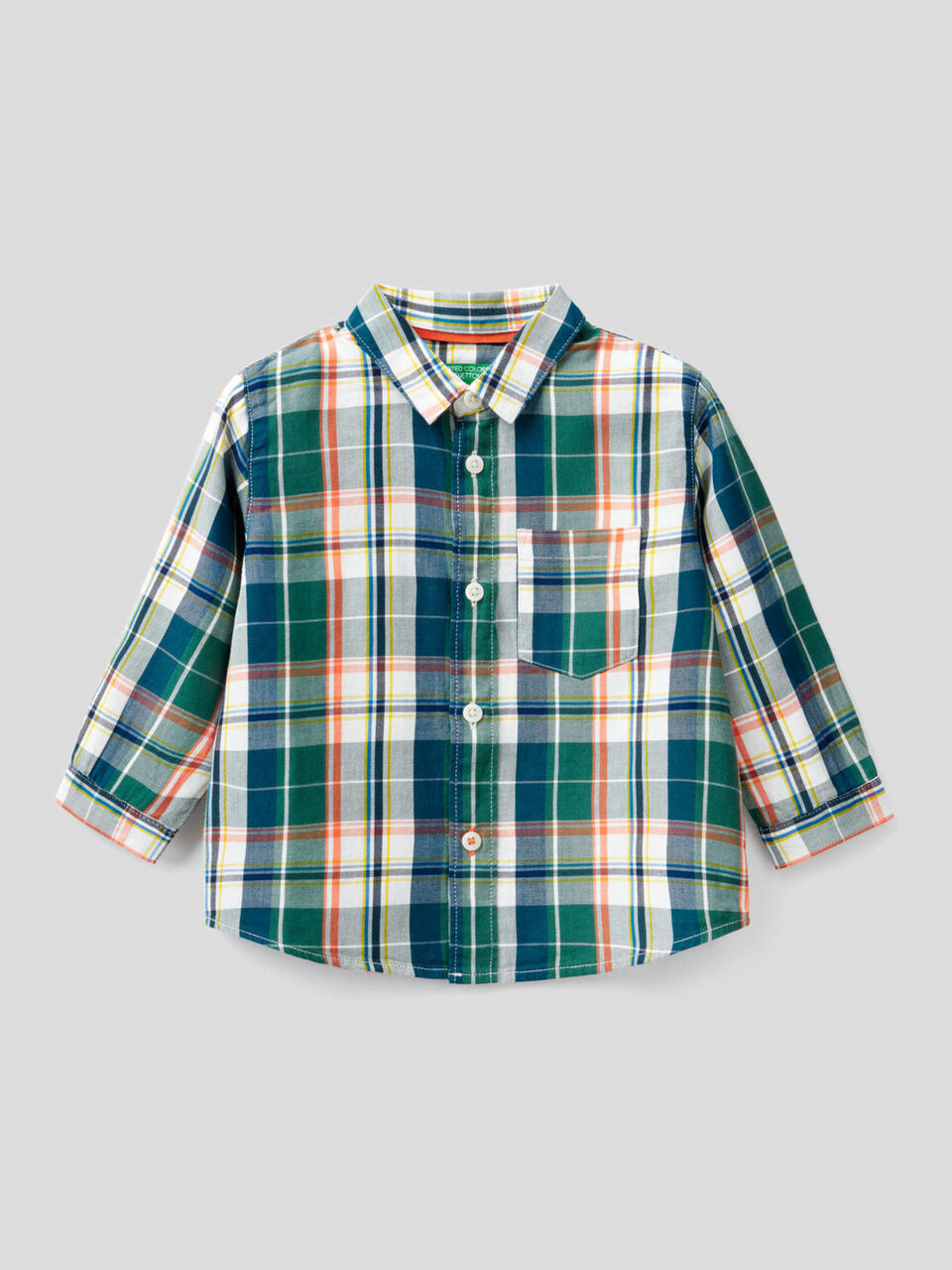Camicia a quadri 100% cotone image number 1