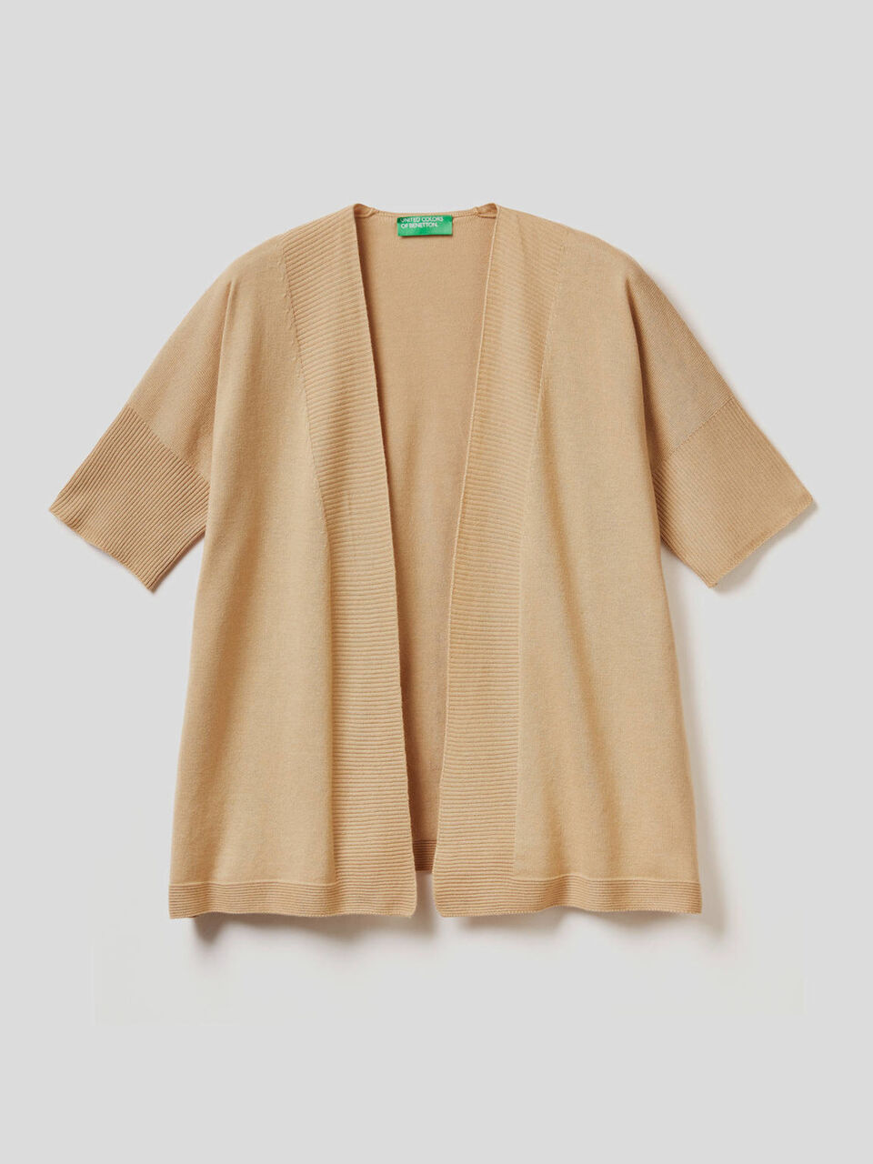 Cardigan aperto con manica a kimono image number 1